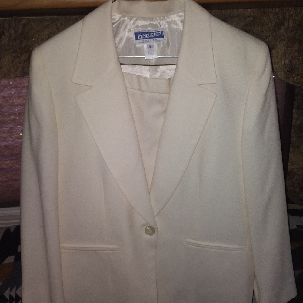 Pendleton suit skirt set Ivory 10p